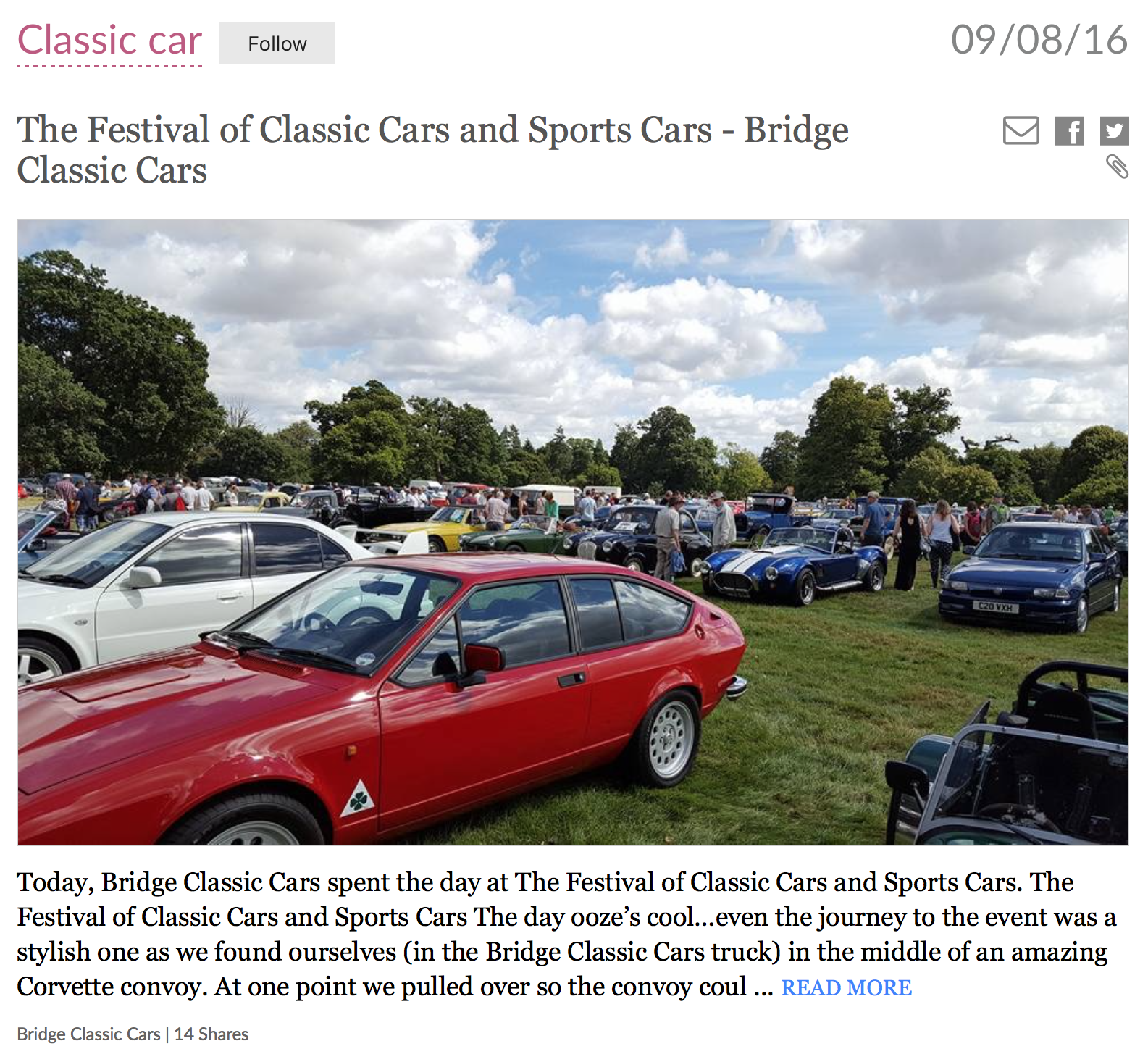 Bridge Classic Cars featured on gettopical