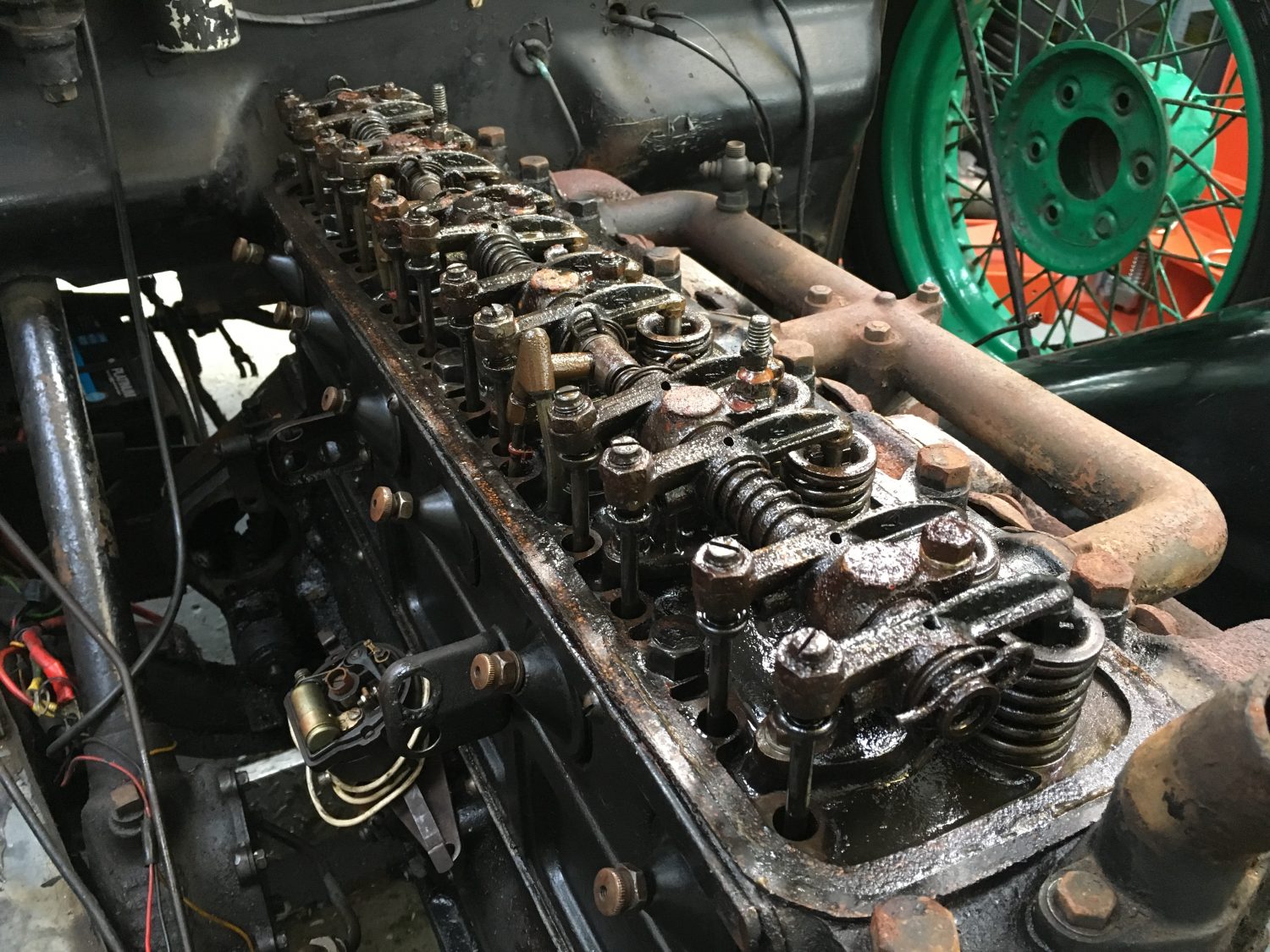 1932 Vauxhall Cadet engine being removed