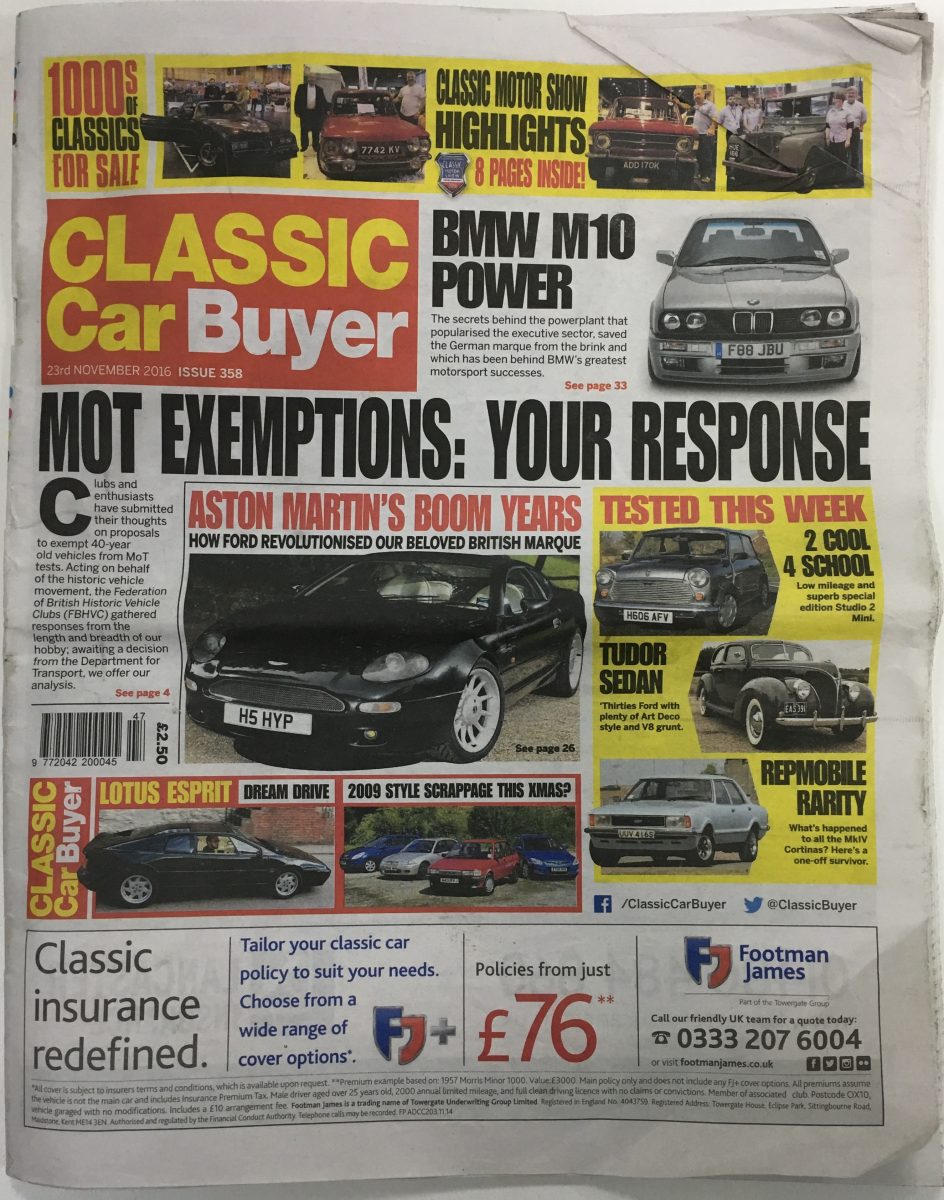 Classic Car Buyer - November 2016 - Issue 358
