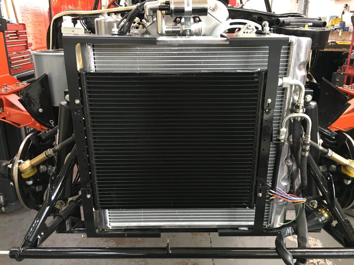 Fitting the new aluminium radiator and header tank Bridge Classic Cars