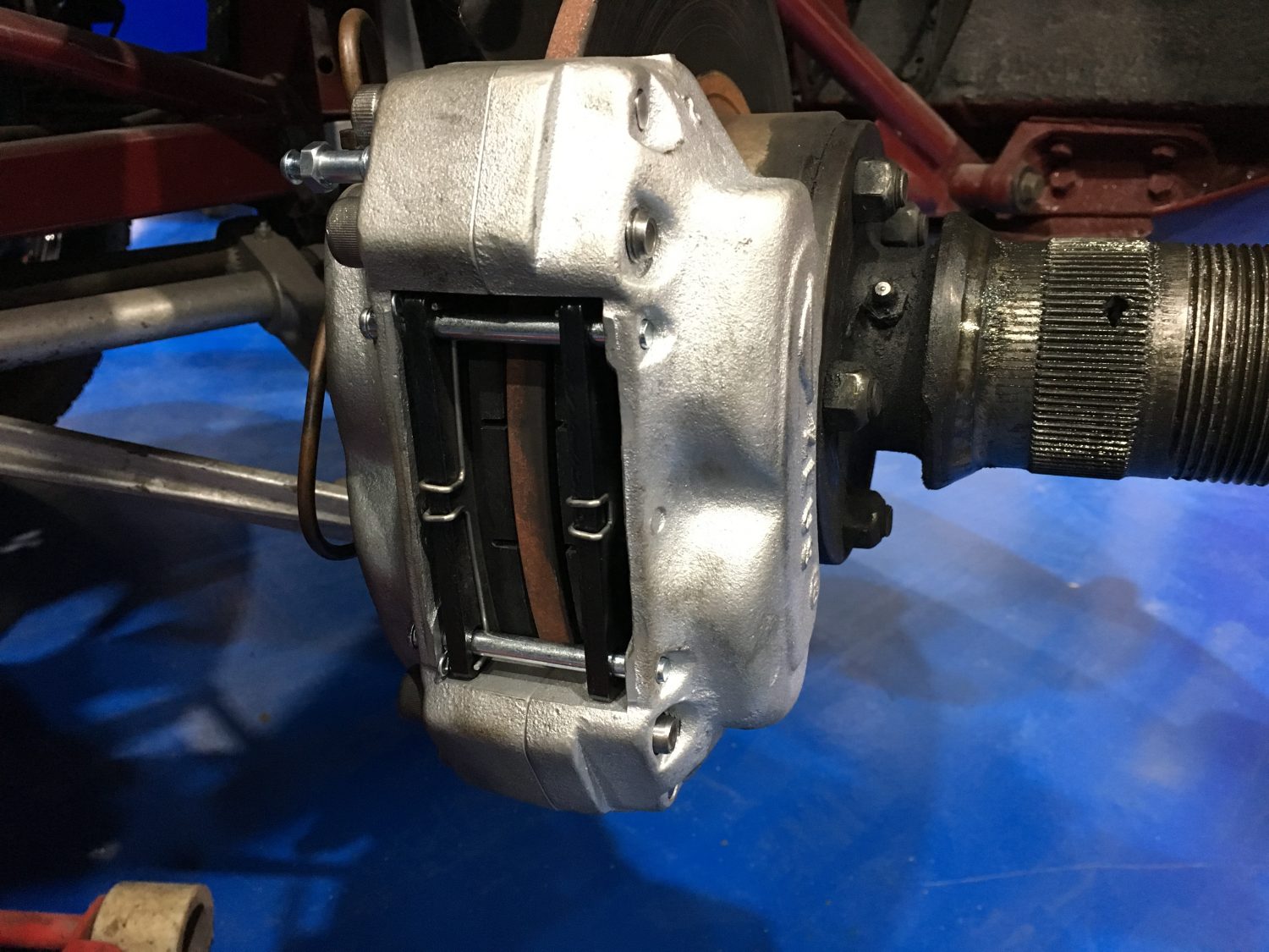 Fitting the refurbished brake calipers Bridge Classic Cars
