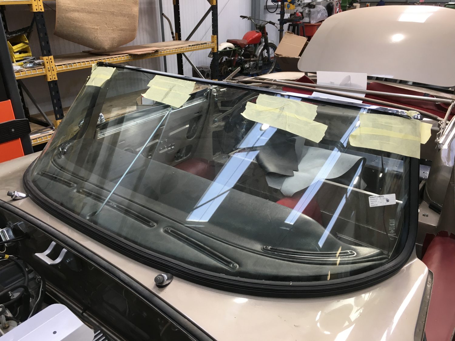Fitting the V12 EType windscreen Bridge Classic Cars Bridge